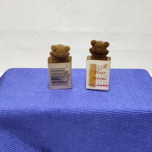Flocked Mini Teddy Bears Decorative Love Messages Gift Bags Fridge Magnets 1980s - Picture 2 of 5